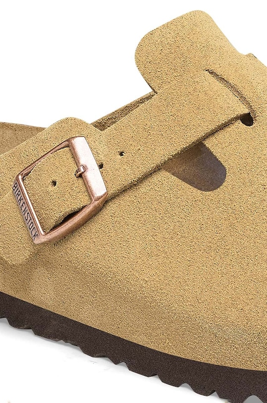 Обувь Замшевые шлепанцы Birkenstock Boston 1026164 бежевый