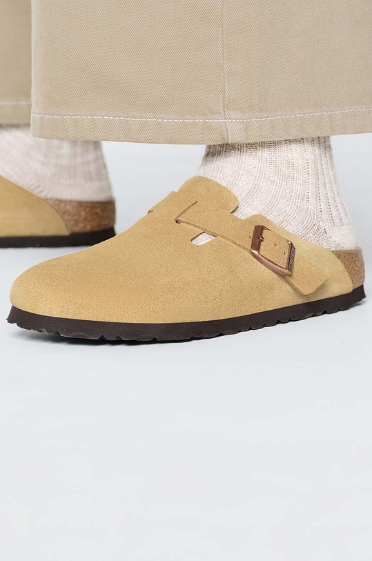 Замшевые шлепанцы Birkenstock Boston 1026164