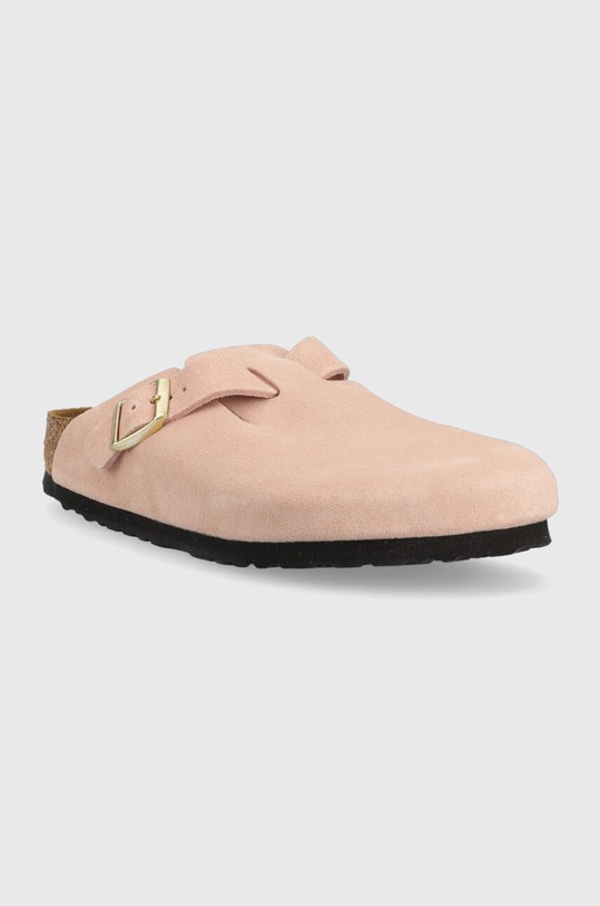 Birkenstock klapki zamszowe Boston 1026171 różowy AW23