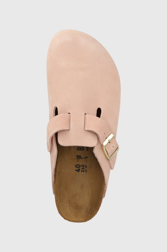 Birkenstock klapki zamszowe Boston różowy 1026171