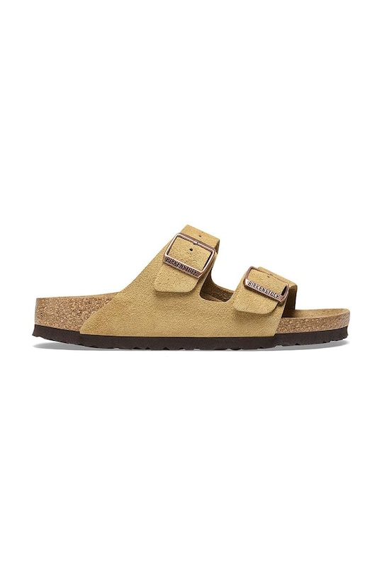 Birkenstock ciabatte slide in camoscio Arizona pelle scamosciata beige 1026174