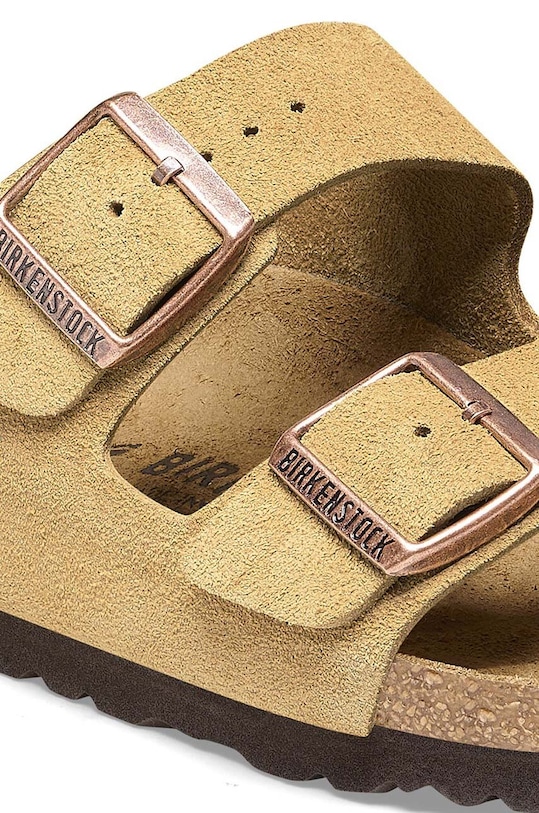 Scarpe Birkenstock ciabatte slide in camoscio Arizona 1026174 beige