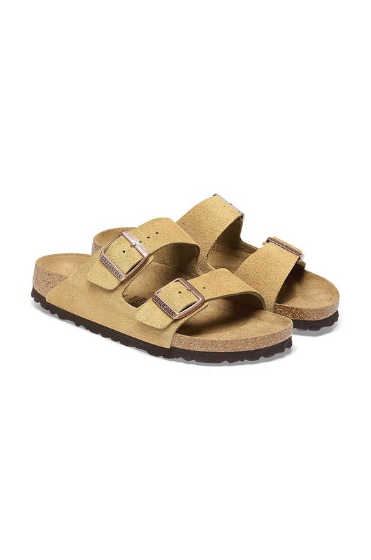 Замшеві шльопанці Birkenstock Arizona бежевий 1026174