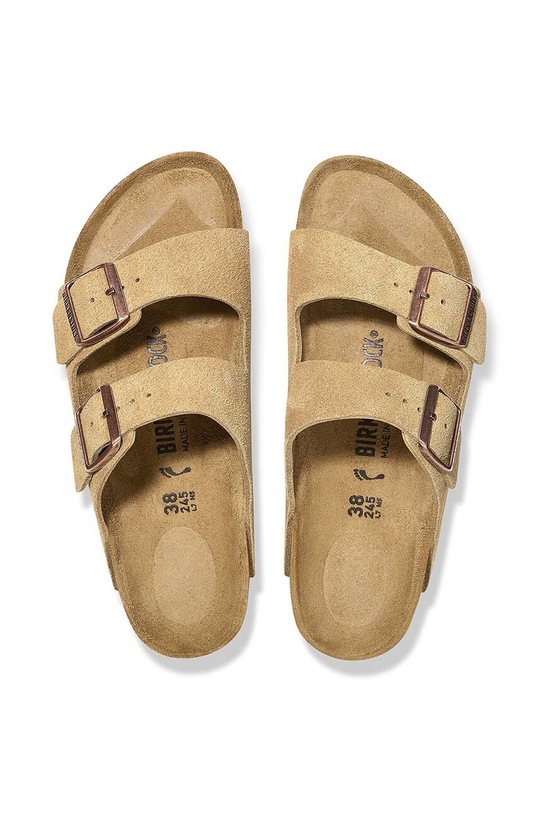 Замшеві шльопанці Birkenstock Arizona 1026174 бежевий