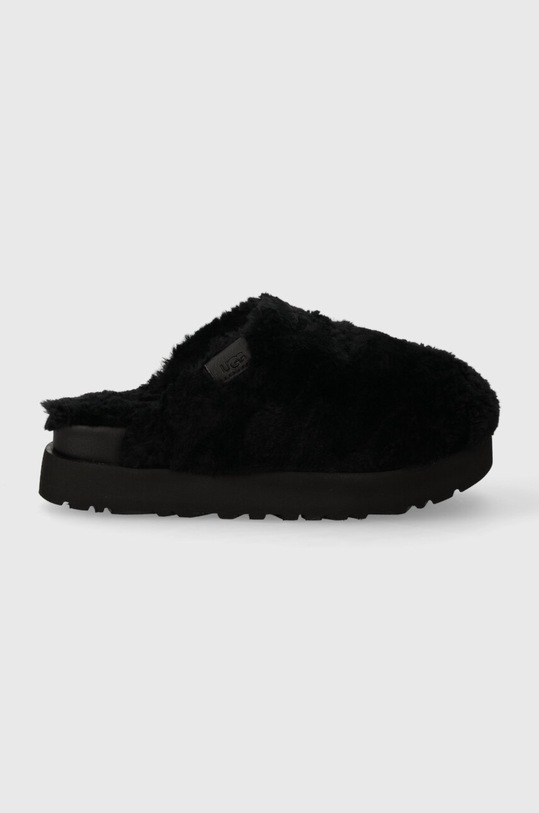 Μάλλινες παντόφλες UGG Fuzz Sugar Slide μαύρο 1135132.BLK