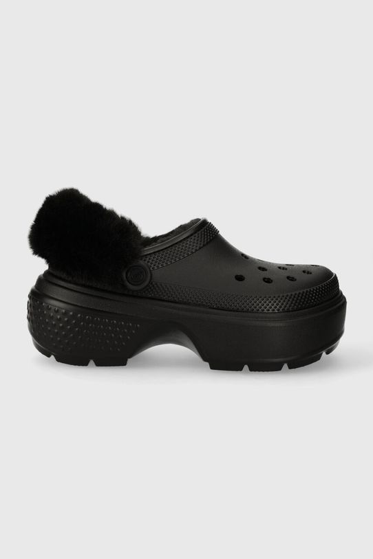 Crocs papuci Stomp Lined Clog platformă negru 208546.001