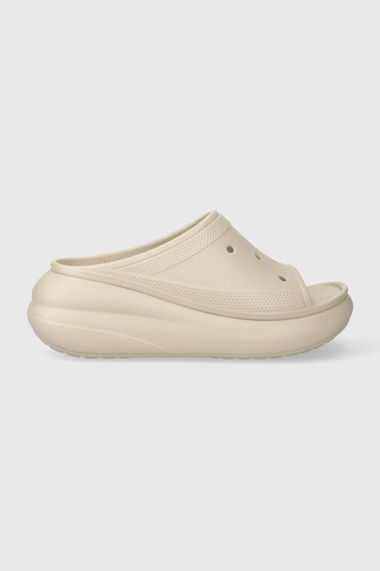 Crocs papuci Classic Crush Slide platformă bej 208731.2Y2