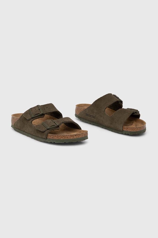 Birkenstock klapki zamszowe 1025720 zielony AW23