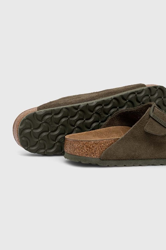Birkenstock klapki zamszowe zielony 1025720