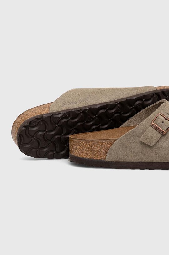 Birkenstock klapki zamszowe Zürich szary 50463