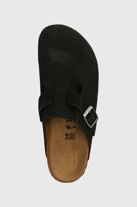 Birkenstock klapki zamszowe Boston Corduroy czarny 1026172