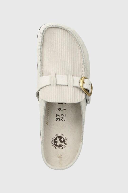 Birkenstock klapki zamszowe Buckley srebrny 1025232