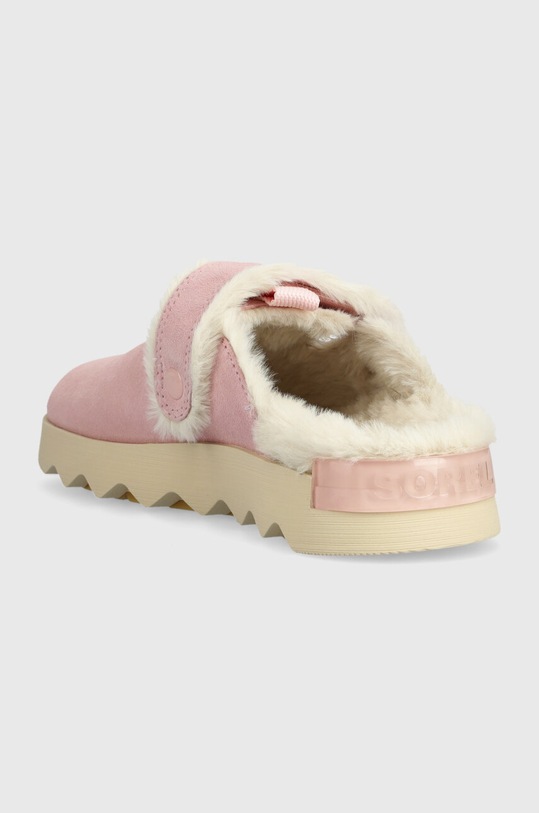 Obuwie Sorel kapcie zamszowe VIIBE CLOG SUEDE COZY 2048521688 różowy