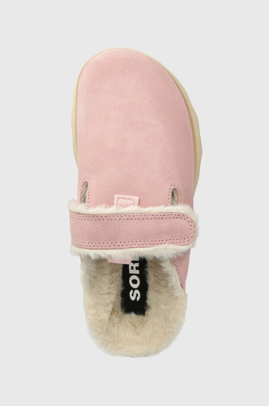 Sorel kapcie zamszowe VIIBE CLOG SUEDE COZY różowy 2048521688