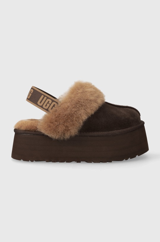 UGG kapcie zamszowe Funkette brązowy 1113474.BCDR