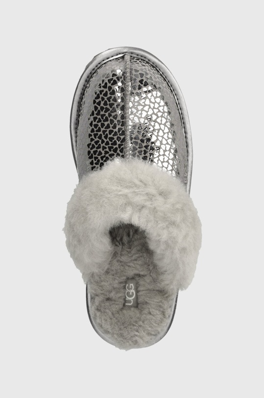 Детски кожени чехли UGG K COZY IIEL HEARTS сребърен 1151615K