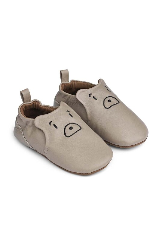 Dječje kožne kućne papuče Liewood LW18189 zelena AW23