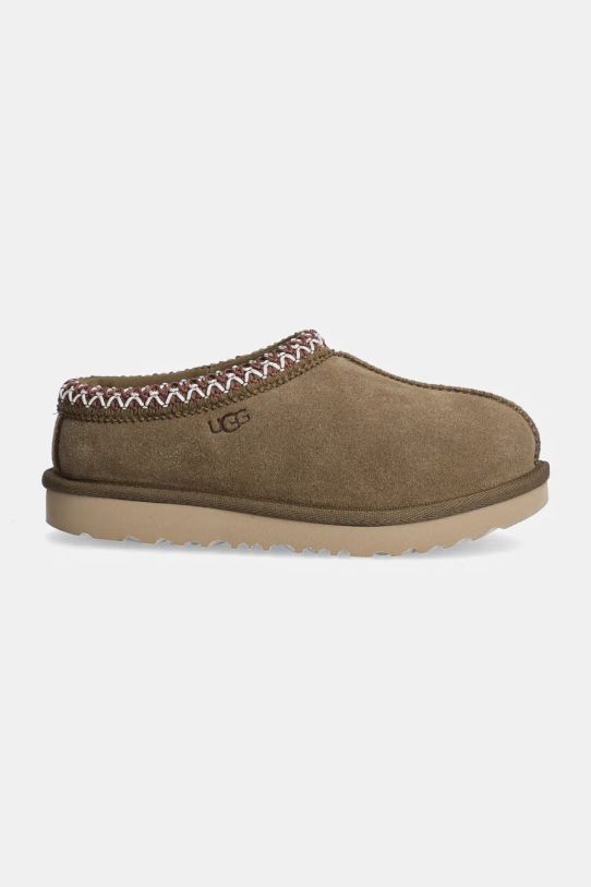 UGG kapcie zamszowe dziecięce T TASMAN II 1019066T zielony AW24