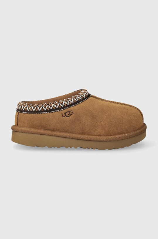 UGG kapcie zamszowe dziecięce T TASMAN II beżowy 1019066T