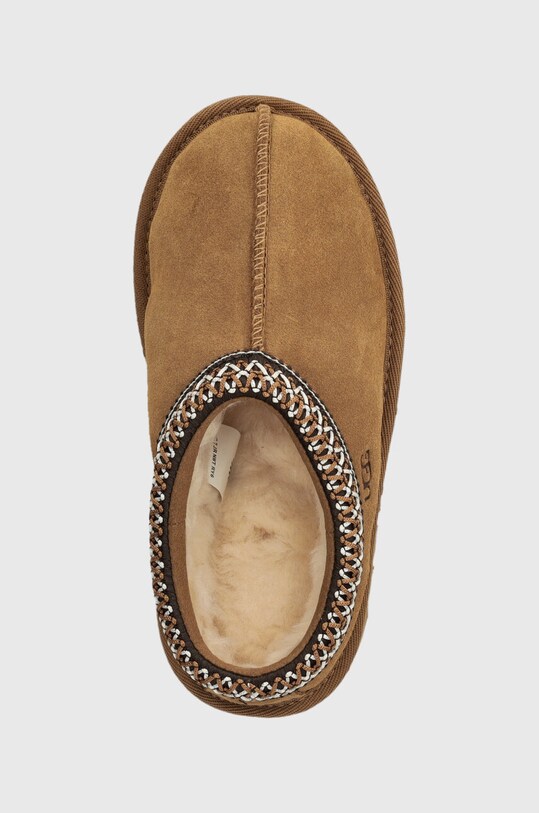 UGG kapcie zamszowe dziecięce T TASMAN II beżowy 1019066T
