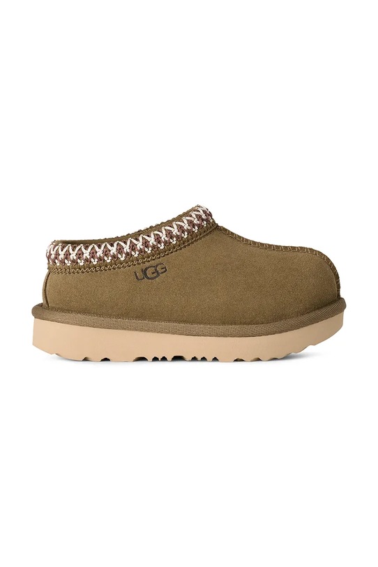UGG kapcie zamszowe dziecięce T TASMAN II zielony 1019066T