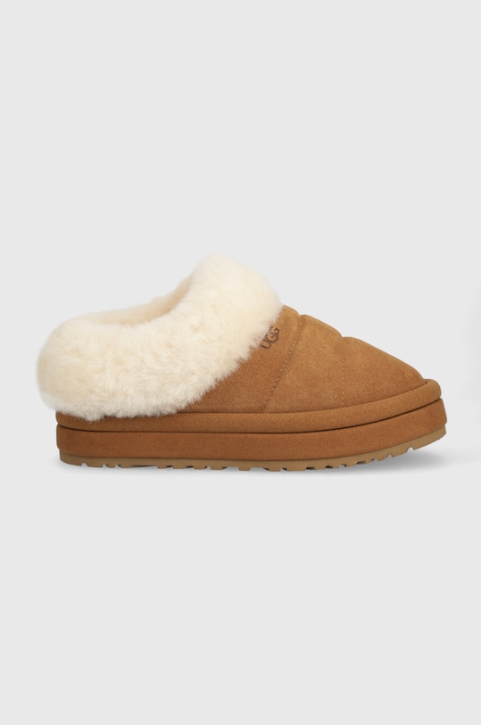 UGG kapcie zamszowe TAZZLITA beżowy 1143803K