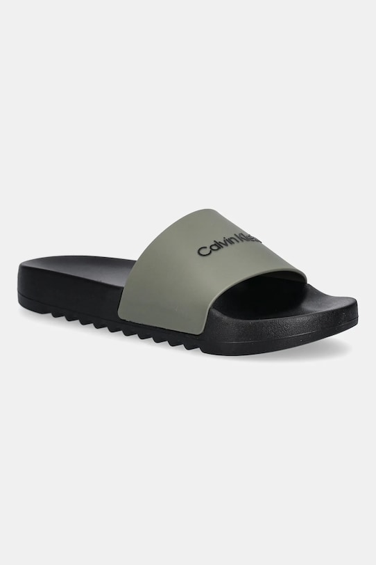 Calvin Klein papuci CHUNCKY POOL SLIDE R verde HM0HM01063