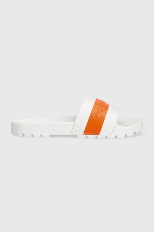 Calvin Klein Jeans klapki TRUCK SLIDE REFL YM0YM00733 biały AW23