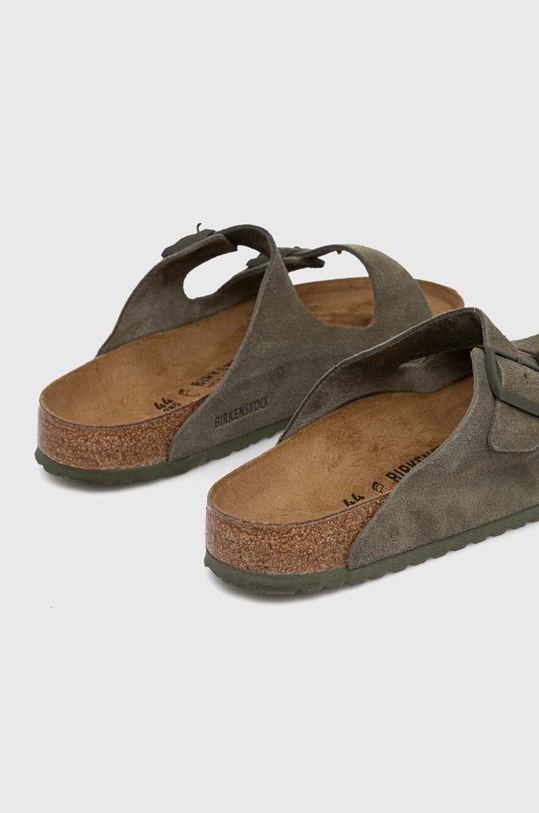 Obuwie Birkenstock klapki zamszowe Arizona 1025657 zielony
