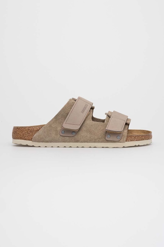 Birkenstock klapki zamszowe Uji beżowy 1025690