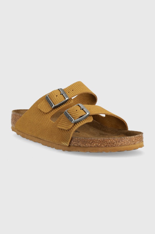 Birkenstock klapki zamszowe Arizona Corduroy 1026093 brązowy AW23