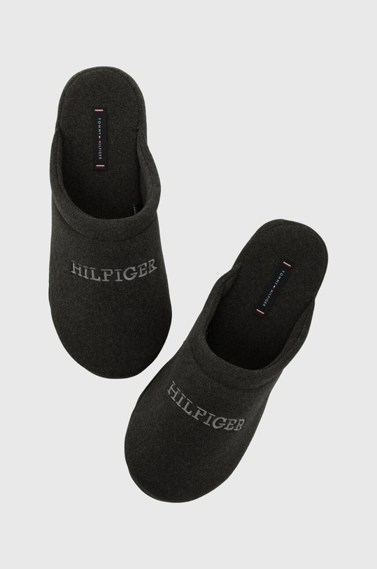 Tommy Hilfiger kapcie FLEECE HILFIGER HOMESLIPPER szary FM0FM04767