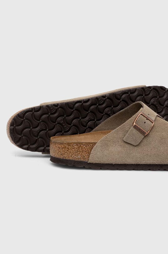 Birkenstock klapki zamszowe Zürich szary 50461