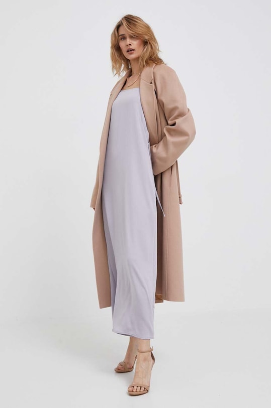 Vlnený kabát Calvin Klein K20K205496 ružová AW23