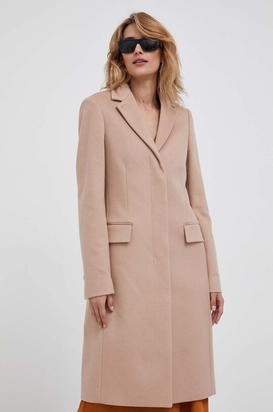 Шерстяное пальто Calvin Klein K20K205670 розовый