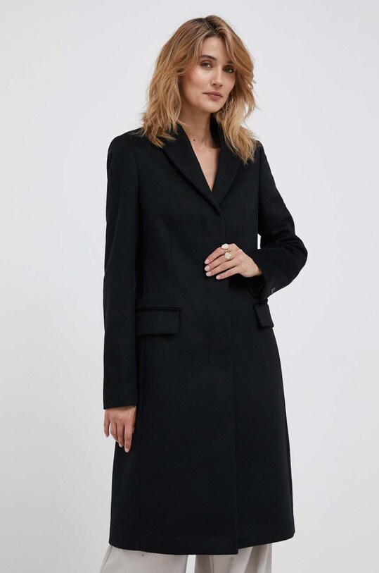 Шерстяное пальто Calvin Klein K20K205670 чёрный AW23