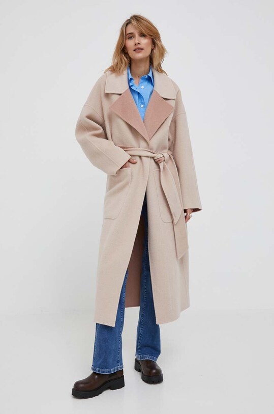 Μάλλινο παλτό διπλής όψης Calvin Klein K20K205855