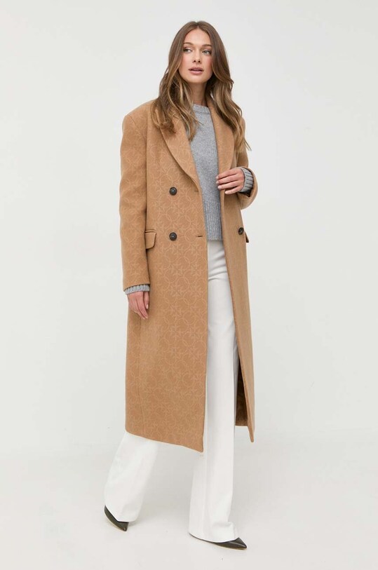 Pinko palton de lana cu captuseala maro 101874.Y82W