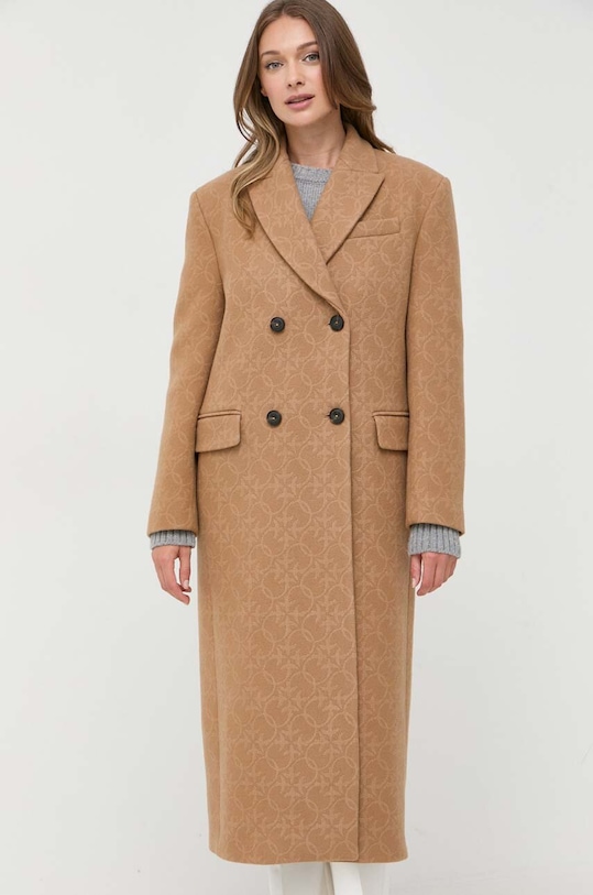 Odzież Pinko płaszcz wełniany 101874.Y82W brązowy