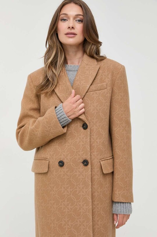 Pinko płaszcz wełniany brązowy 101874.Y82W