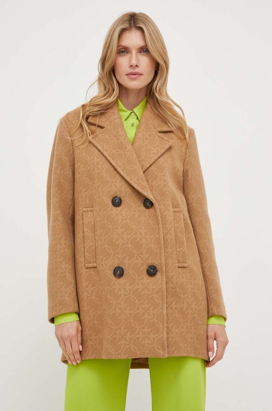 Pinko płaszcz wełniany 101875.Y82W brązowy AW23