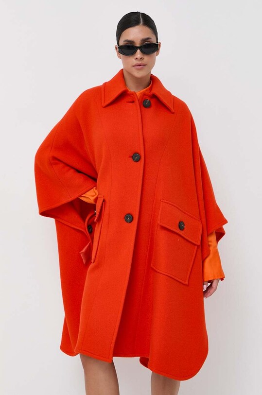 Pinko poncho wełniane 101617.Y7DY pomarańczowy AW23