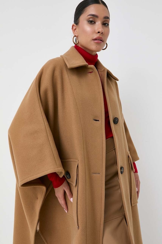 Pinko poncho wełniane brązowy 101617.Y7DY