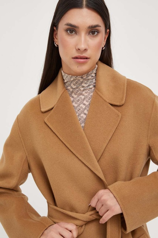 Pinko płaszcz wełniany brązowy 101686.Y27P