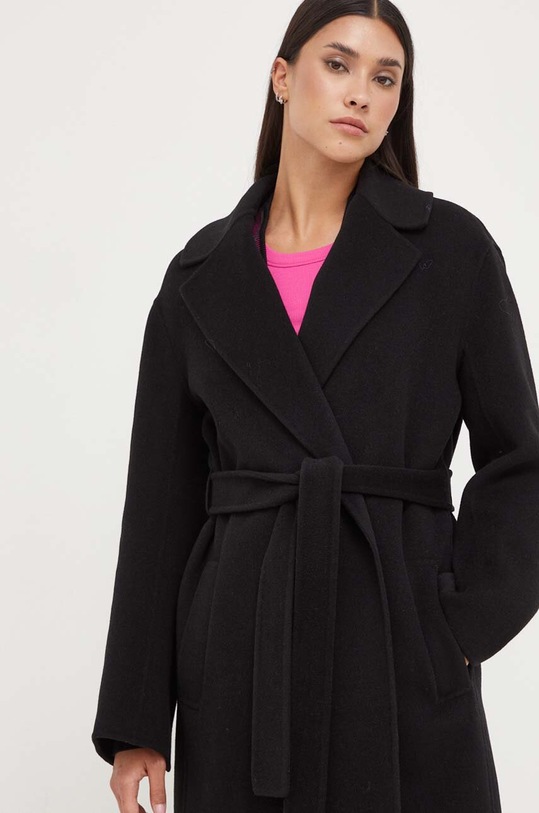 Pinko płaszcz wełniany czarny 101686.Y27P