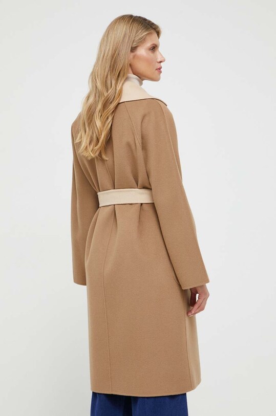 Μάλλινο παλτό διπλής όψης Weekend Max Mara καφέ 2350160239600