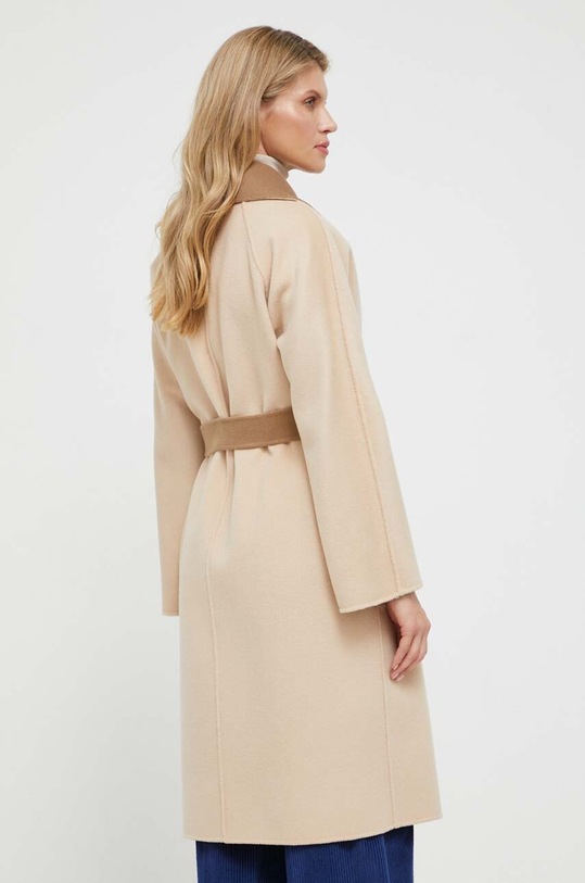 Weekend Max Mara płaszcz wełniany dwustronny 2350160239600 brązowy