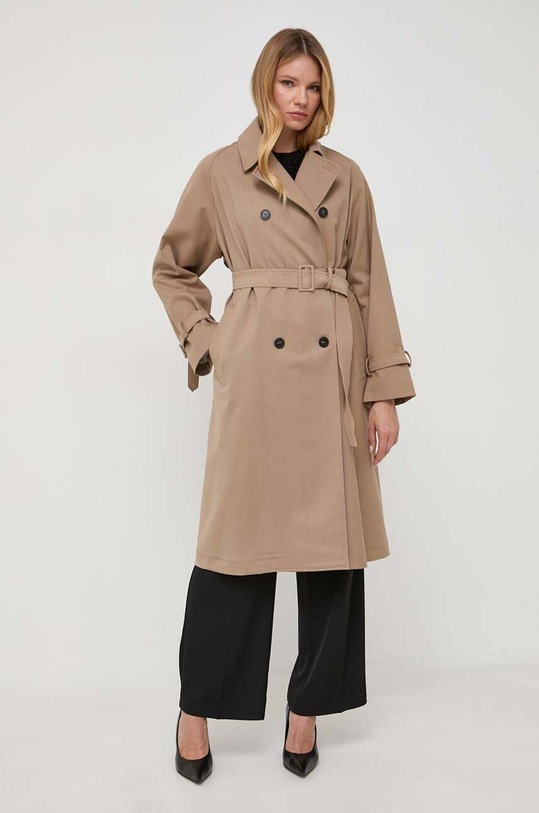 Weekend Max Mara trenci cu amestec de lână necaptusit bej 2350260139600