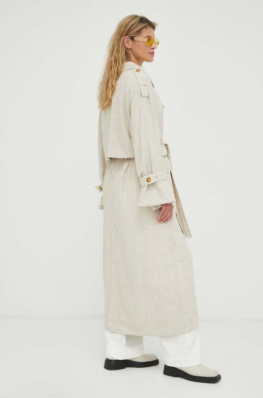 Odzież By Malene Birger trencz z domieszką lnu Alanise Q71694008 beżowy
