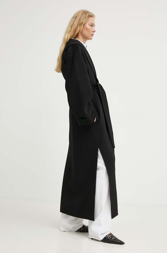 By Malene Birger płaszcz wełniany bez kaptura czarny Q71360005Z